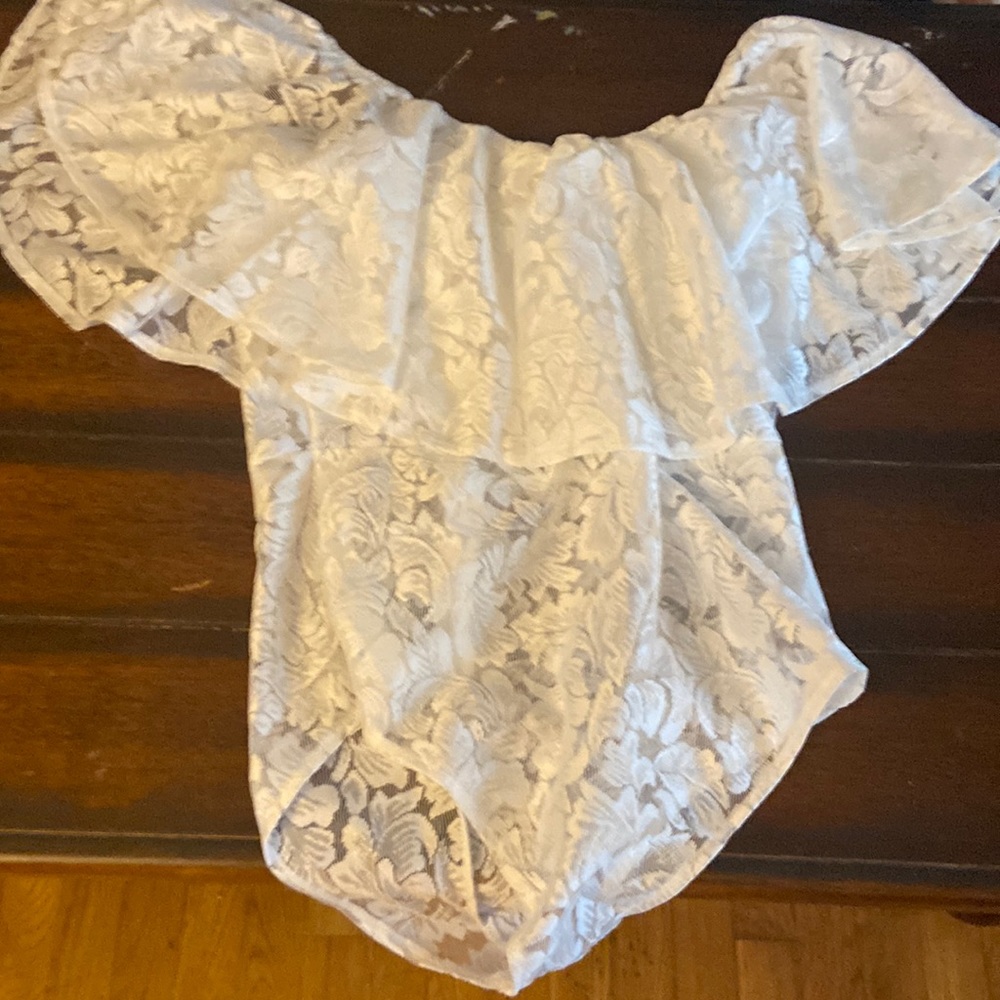 White Lacey body suit